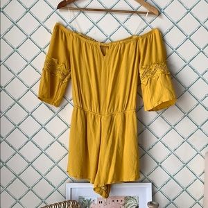 Short style Romper, Mustard color